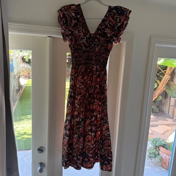 Gorgeous Floral Something Navy Midi Dress - Picture 3 of 10
